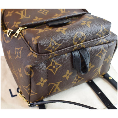 LOUIS VUITTON  Palm Springs Mini Monogram Canvas Backpack Brown