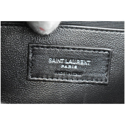 YVES SAINT LAURENT Envelope Medium Chain Leather Shoulder Bag Black
