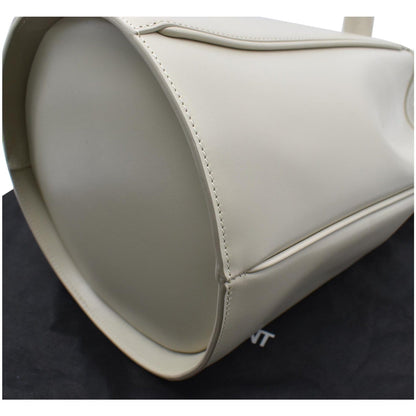 YVES SAINT LAURENT Talitha Medium Leather Bucket Crossbody Bag White