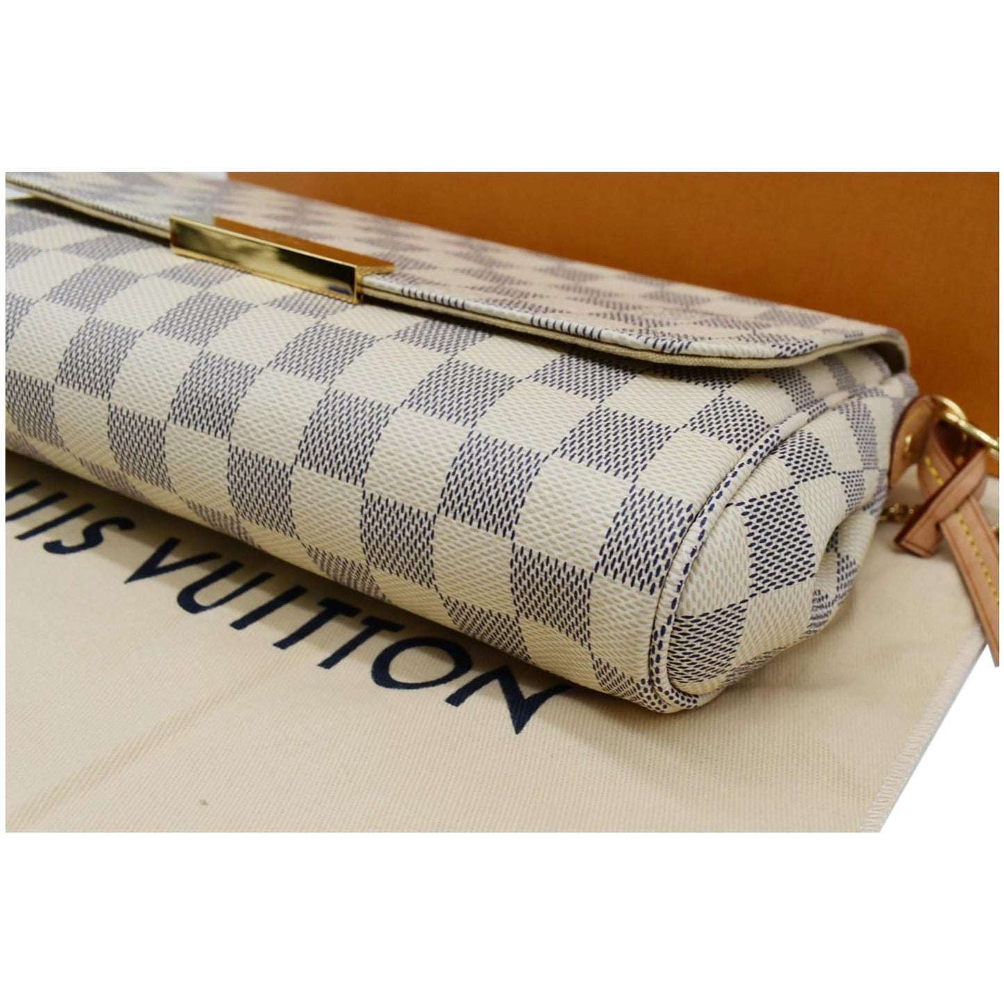 LOUIS VUITTON Favorite MM Damier Azur Crossbody Bag White