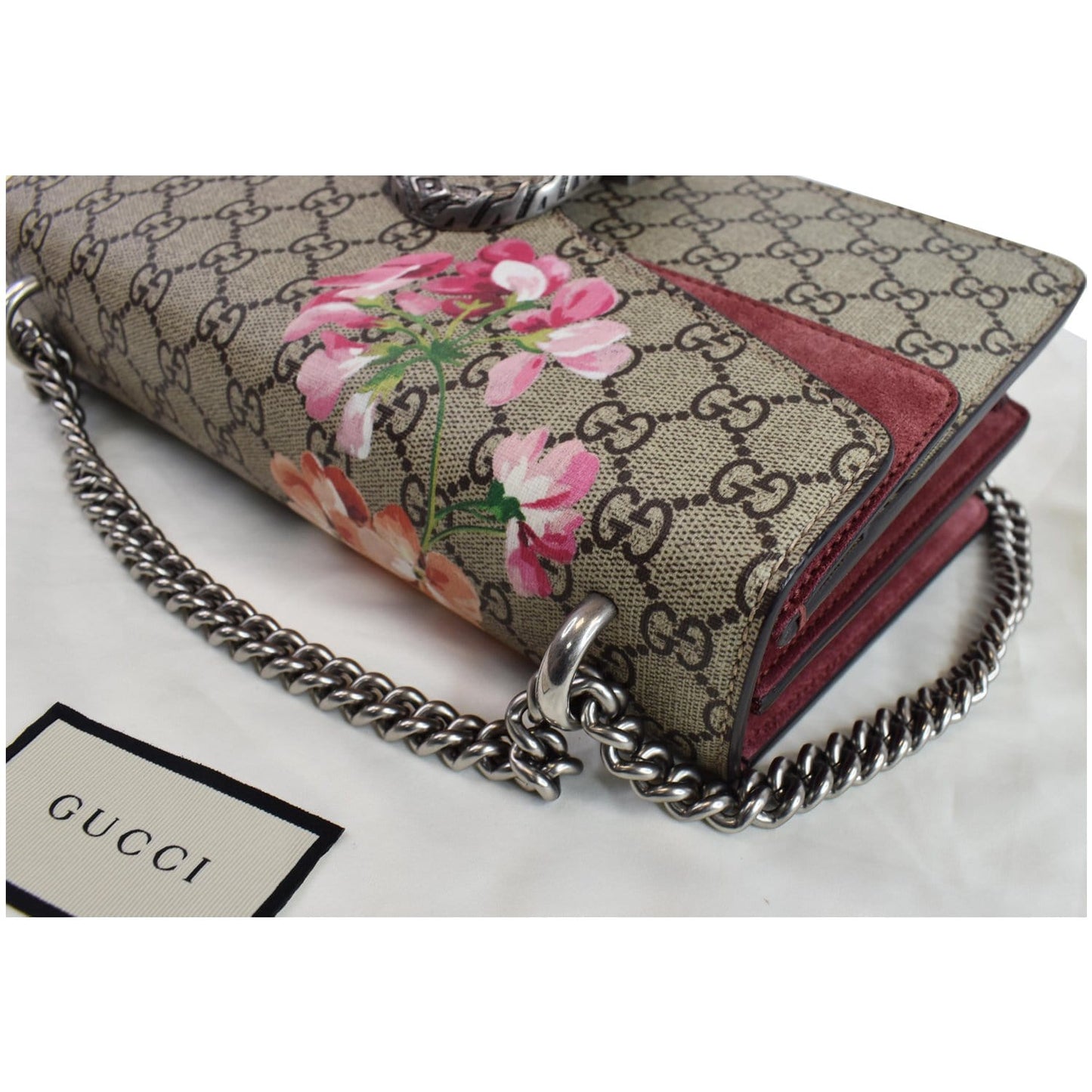 GUCCI Dionysus Small GG Blooms Shoulder Bag Beige 400249