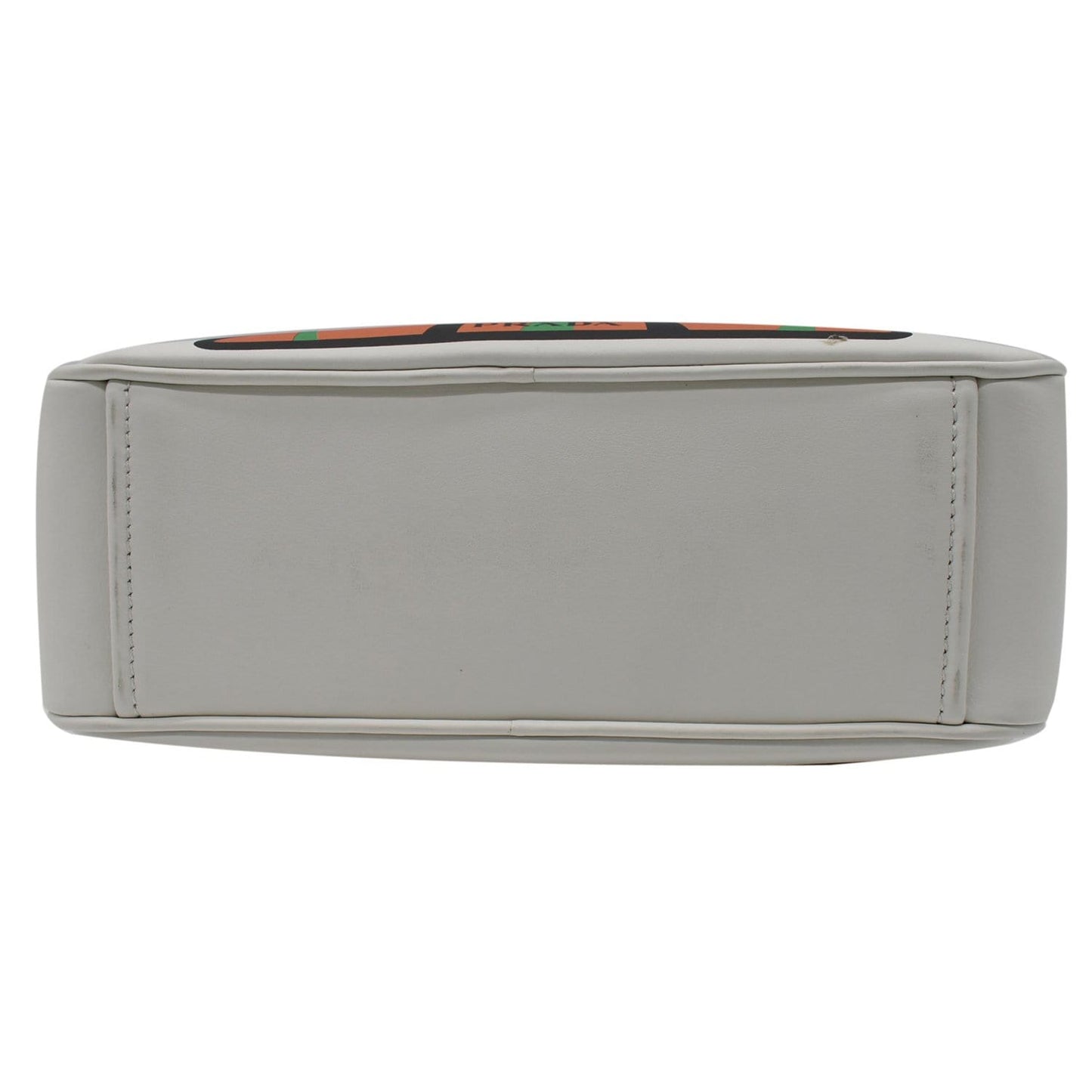 PRADA City Palm Tree Print Calfskin Leather Camera Bag White
