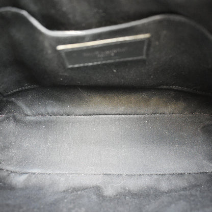 YVES SAINT LAURENT Lou Chevron Leather Camera Crossbody Bag Black