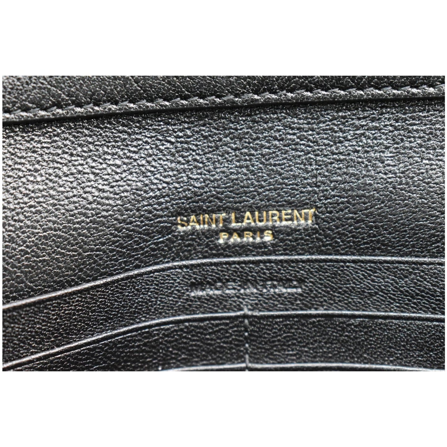 YVES SAINT LAURENT Becky Quilted Leather Crossbody Chain Wallet Black