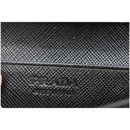 PRADA Saffiano Leather Active Card Holder Wallet Black- 15% OFF