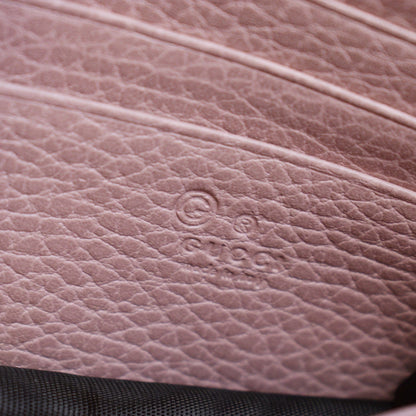 GUCCI Dollar Interlocking G Calfskin Leather Chain Wallet Crossbody Bag Soft Pink 510314