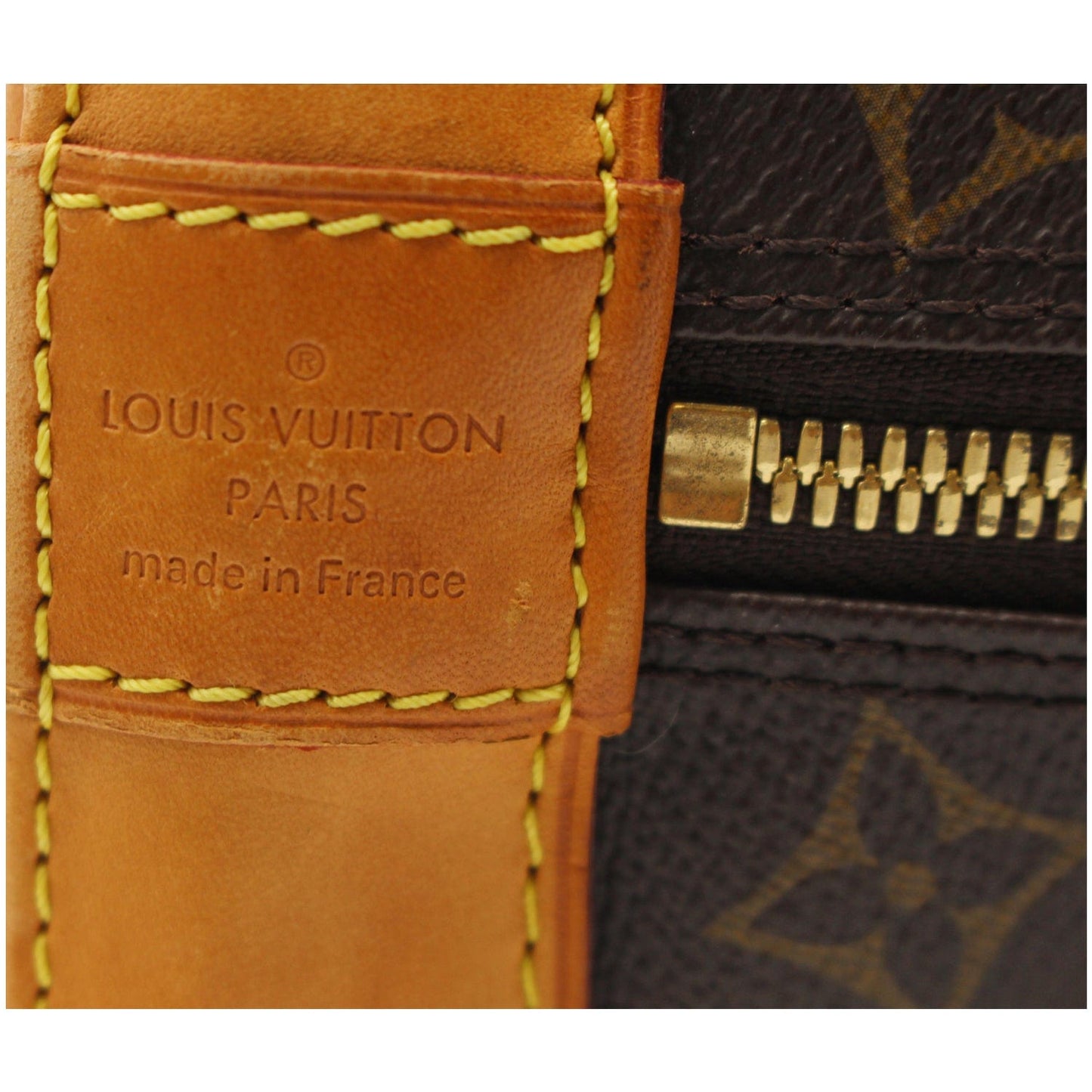 LOUIS VUITTON Alma GM Monogram Canvas Satchel Bag Brown