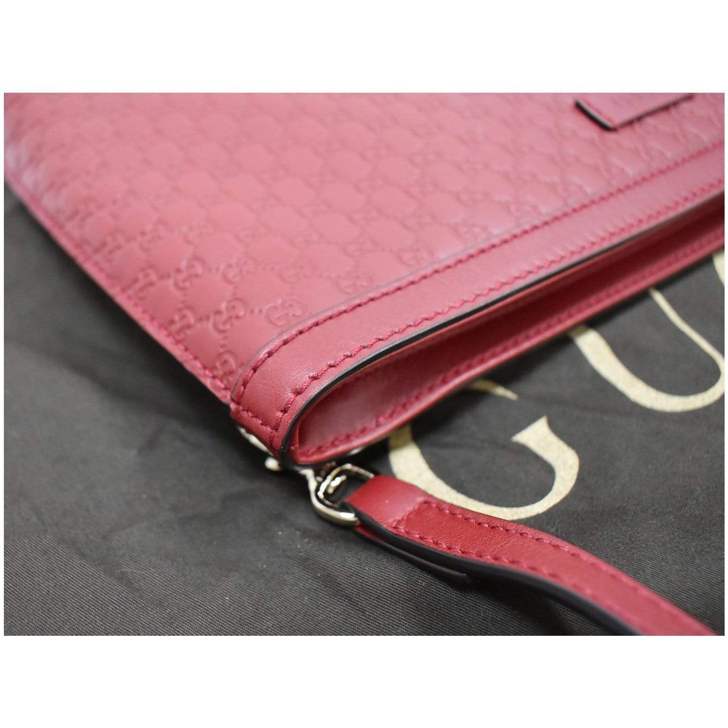 GUCCI Flat Microguccissima Leather Crossbody Wallet Red 607723 - 10% OFF