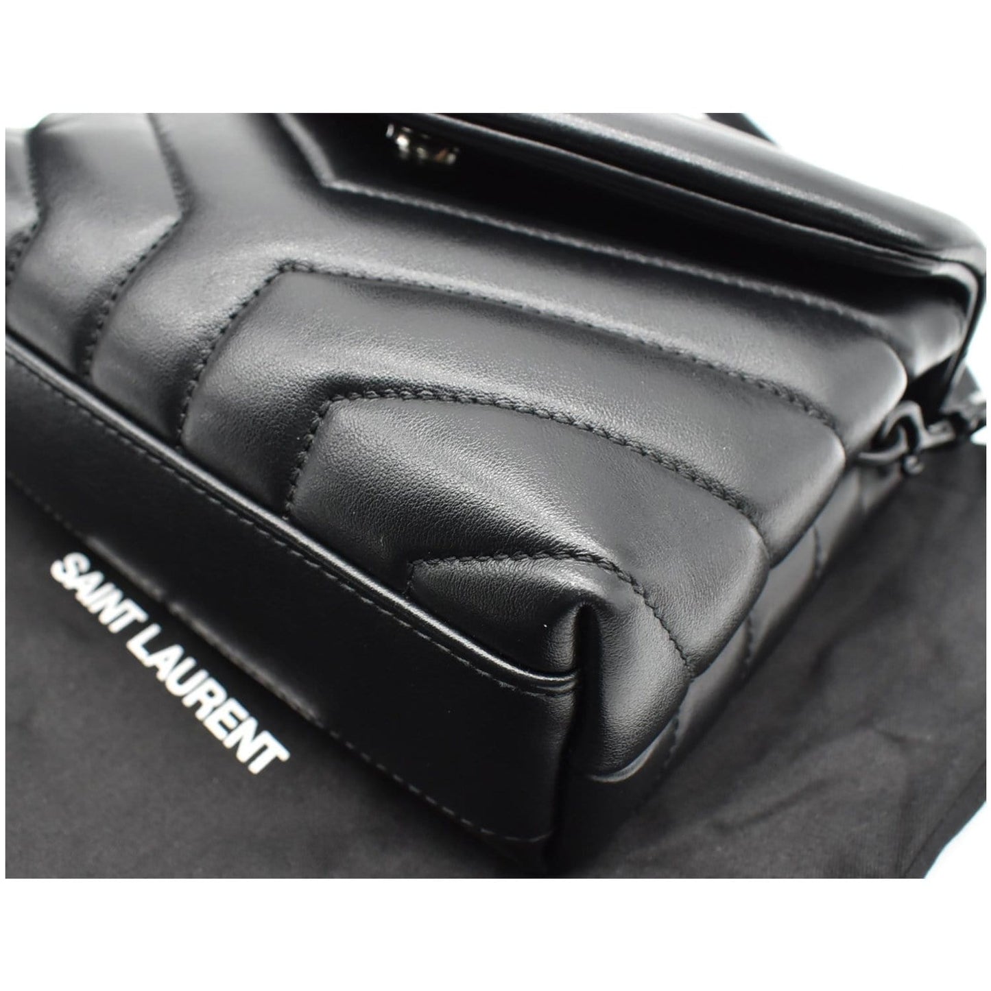 YVES SAINT LAURENT Loulou Toy Matelasse Leather Crossbody Bag Black