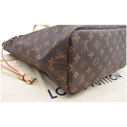 LOUIS VUITTON Neverfull MM Monogram Canvas Tote Bag Brown