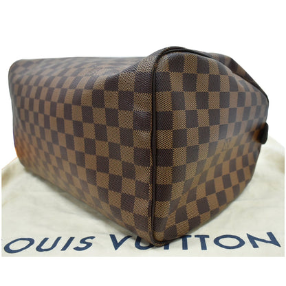 LOUIS VUITTON Speedy 35 Damier Ebene Satchel Bag Brown