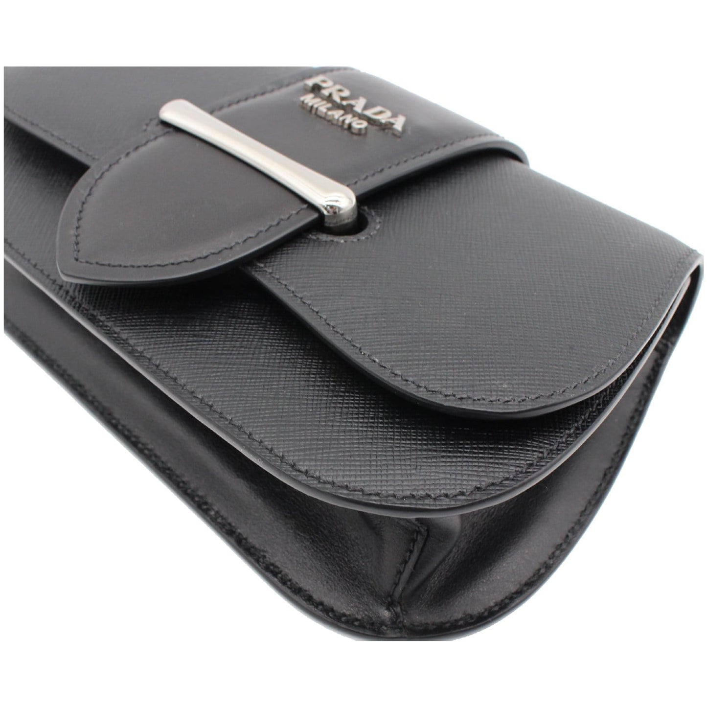 PRADA City Sidonie Small Leather Crossbody Bag Black
