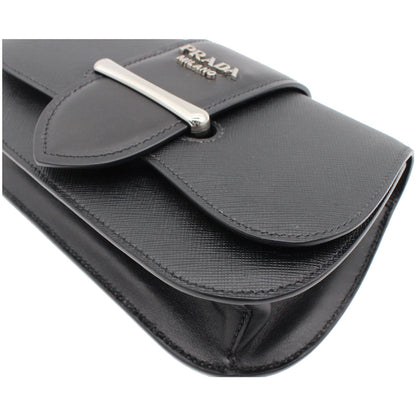 PRADA City Sidonie Small Leather Crossbody Bag Black