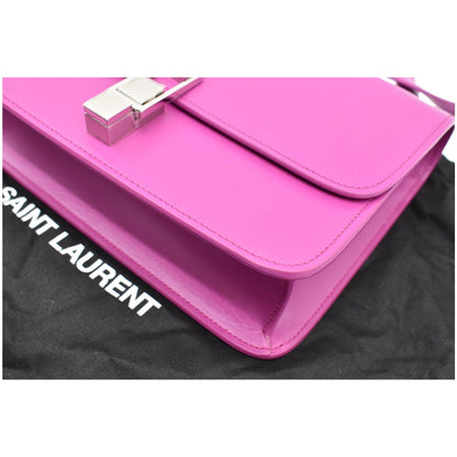 YVES SAINT LAURENT Le Carre Leather Shoulder Bag Pink - 10% OFF