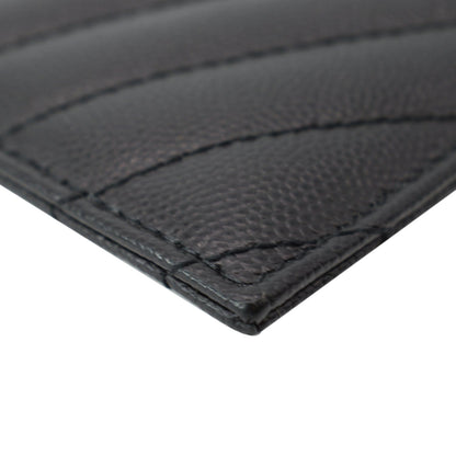 YVES SAINT LAURENT Matelasse Bill Grain De Poudre Zip Pouch Black
