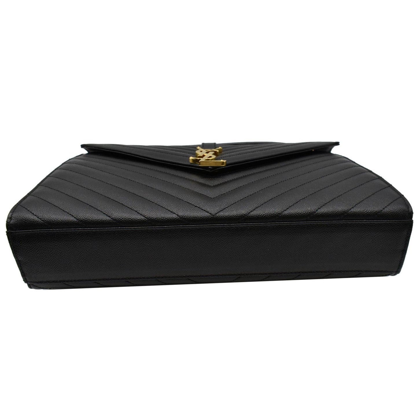 YVES SAINT LAURENT Large Envelope Mix Matelasse Grain De Poudre Chain Shoulder Bag Black