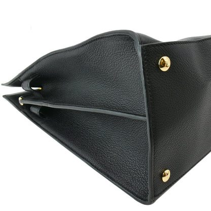 BURBERRY Large Title Leather Tote Bag Black