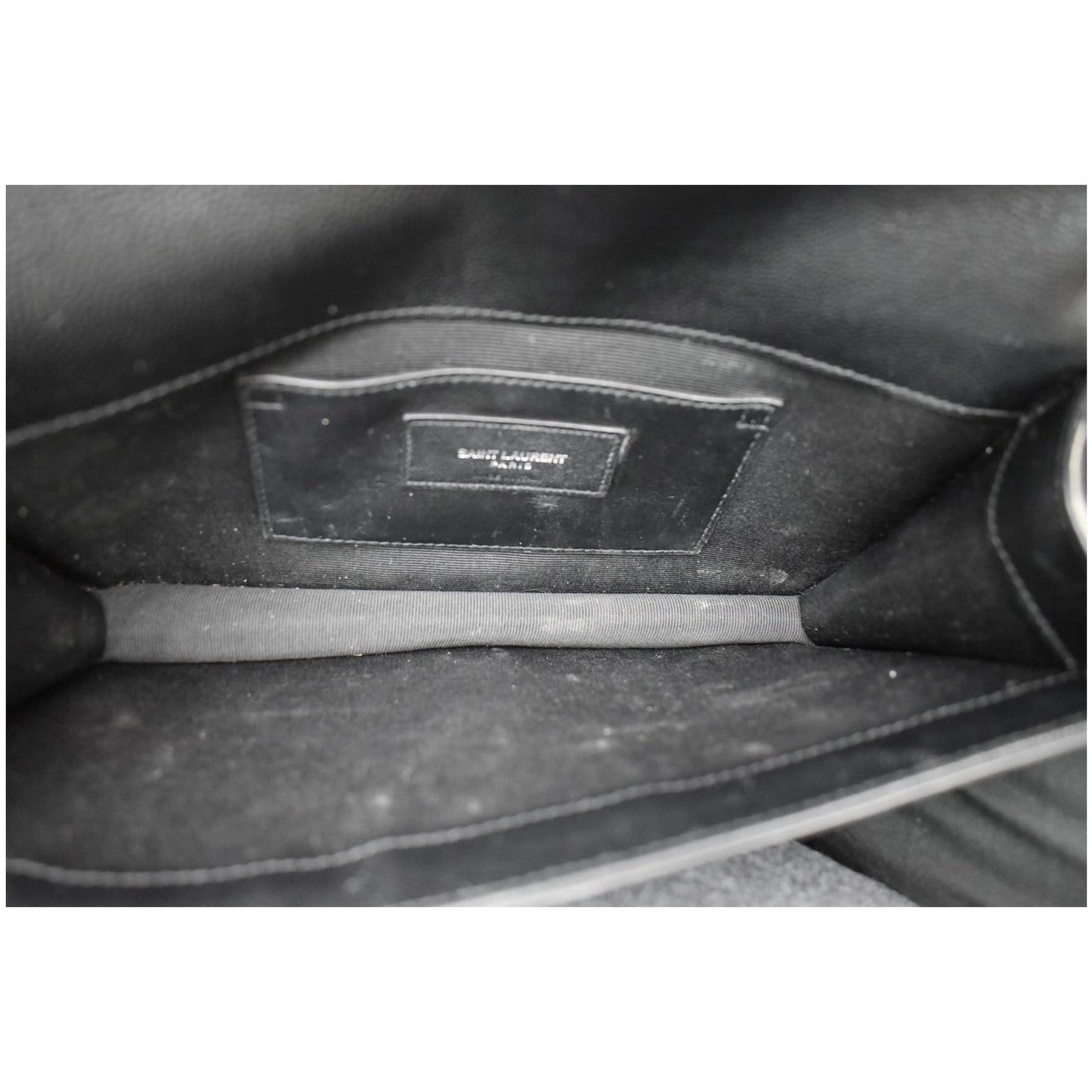 YVES SAINT LAURENT Kate Pebbled Leather Clutch Wallet Black