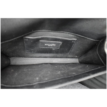 YVES SAINT LAURENT Kate Pebbled Leather Clutch Wallet Black