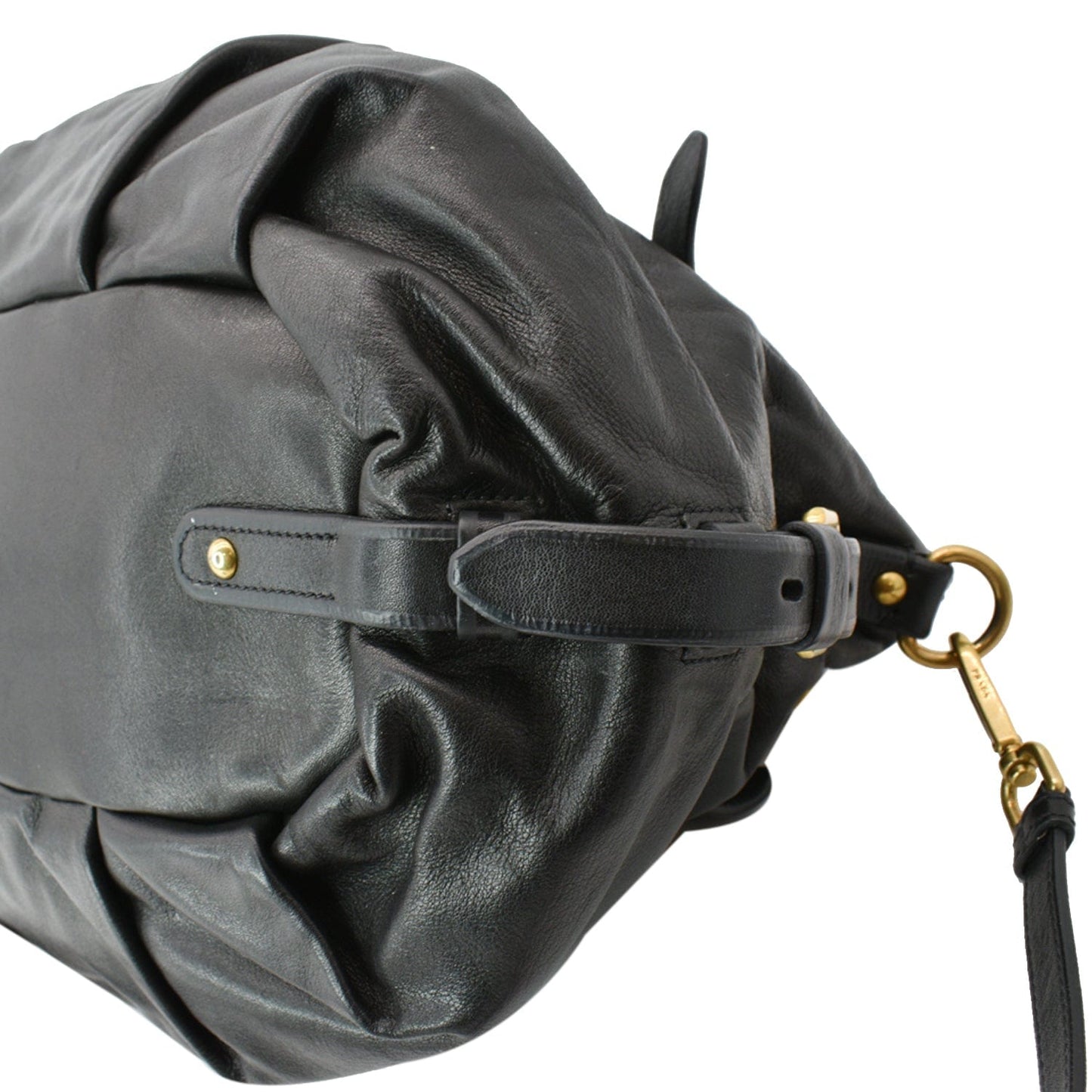 PRADA BR4281 Soft Leather Shoulder Bag Black