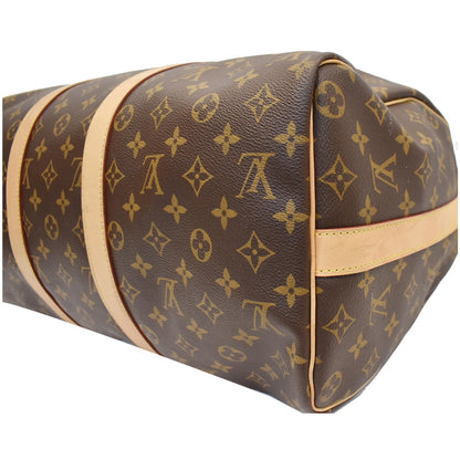 LOUIS VUITTON Keepall 45 Bandouliere Monogram Canvas Travel Bag Brown