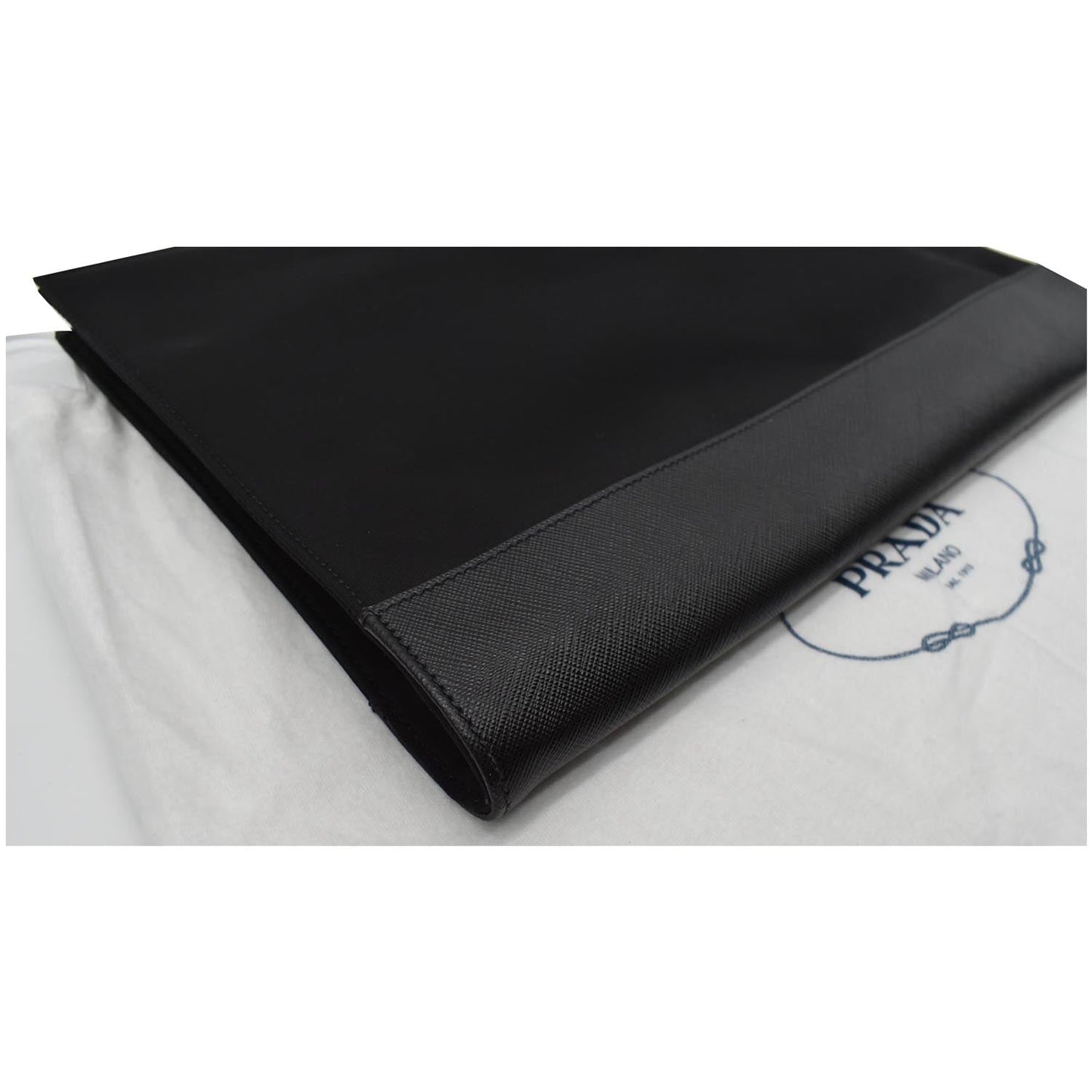 PRADA Document Nylon Leather Pouch Black