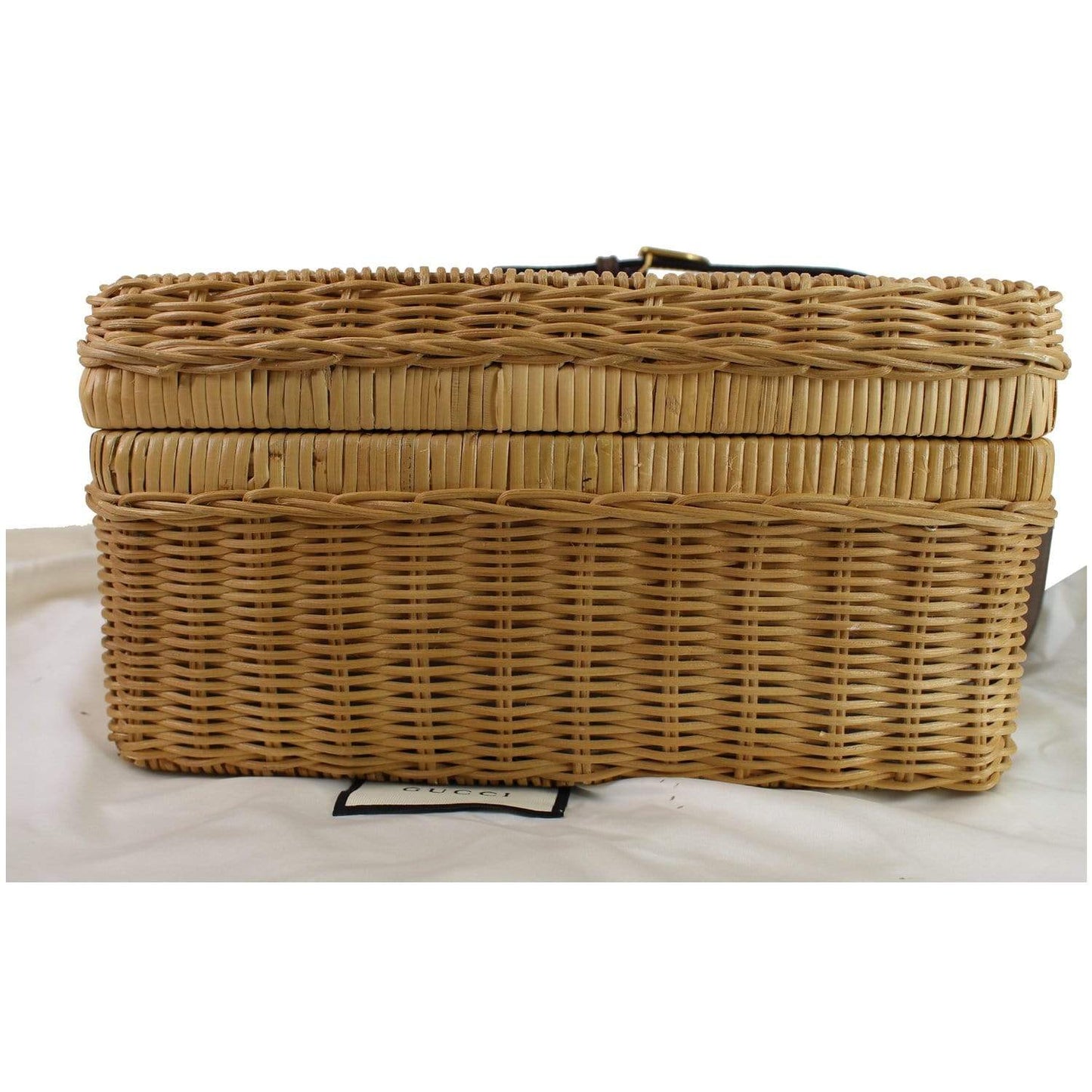 GUCCI Neutral Wicker suitcase Tan 524239 - Final Sale