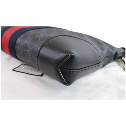 GUCCI GG Supreme Web Messenger Bag Black 474139