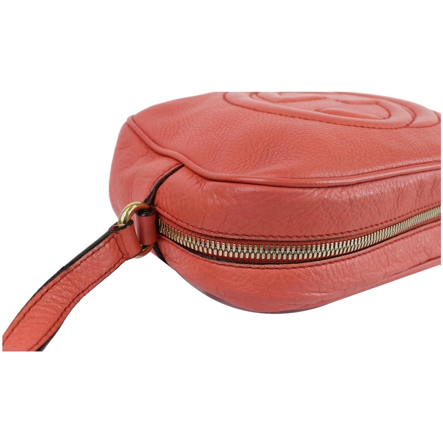 GUCCI Soho Disco Pebbled Leather Small Crossbody Bag Coral 308364 - 15% OFF