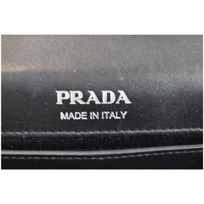 PRADA City Plex Ribbon Small Calfskin Shoulder Bag Black/Pink