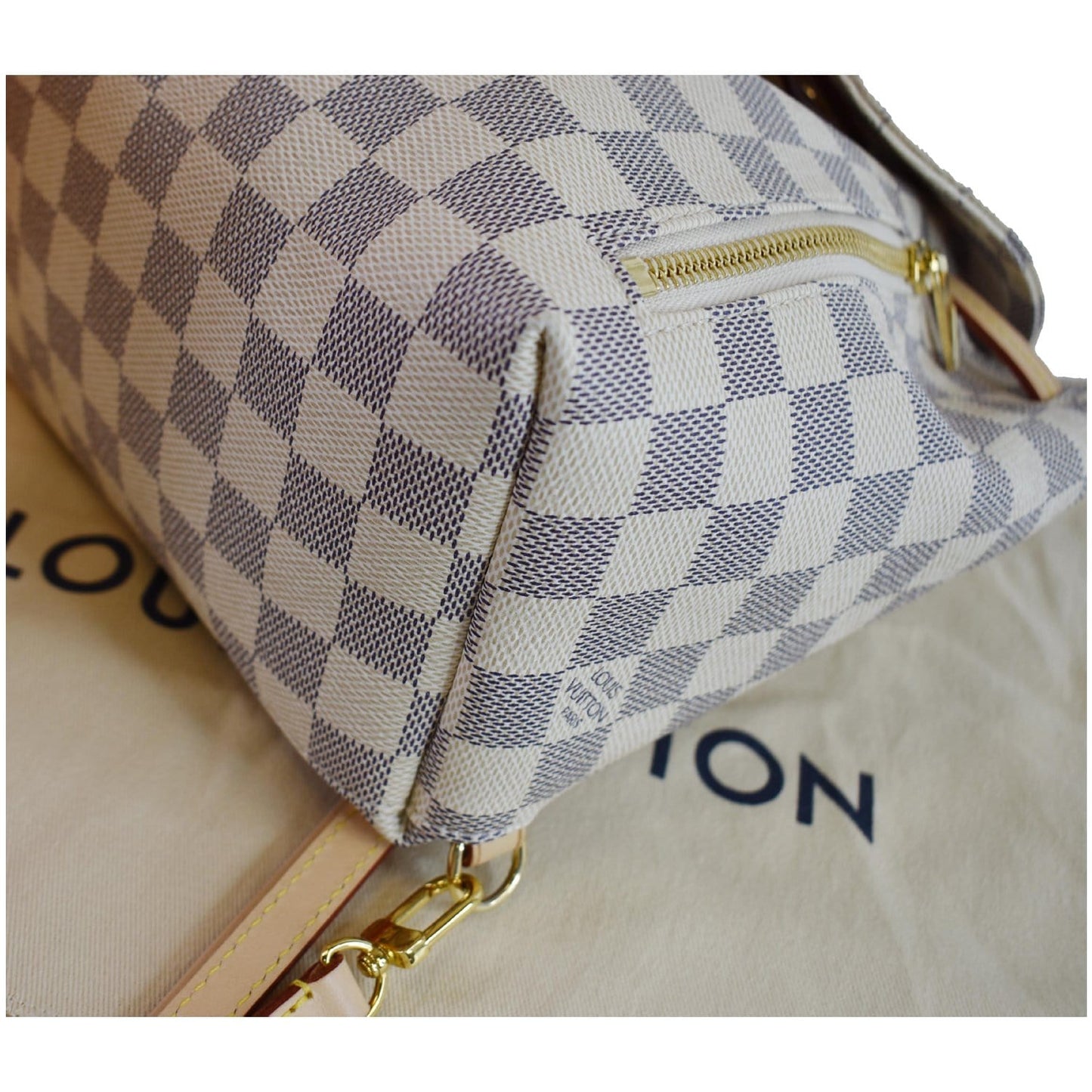 LOUIS VUITTON Sperone BB Damier Azur Backpack Bag White