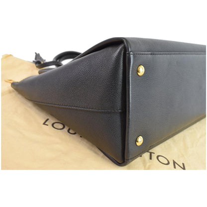 LOUIS VUITTON Lockmeto Calfskin Leather Tote Bag Black