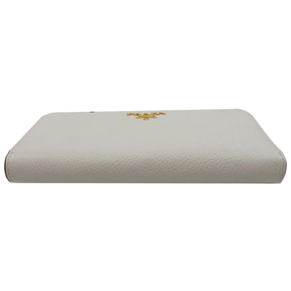 PRADA Saffiano Leather Long Wallet White