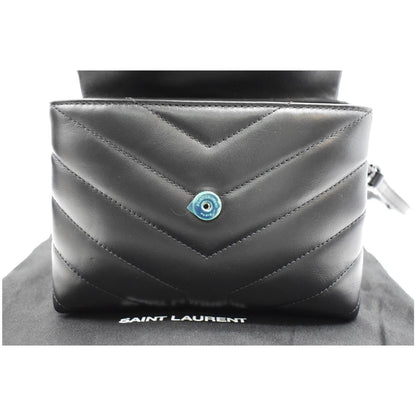 YVES SAINT LAURENT Loulou Toy Matelasse Leather Crossbody Bag Black