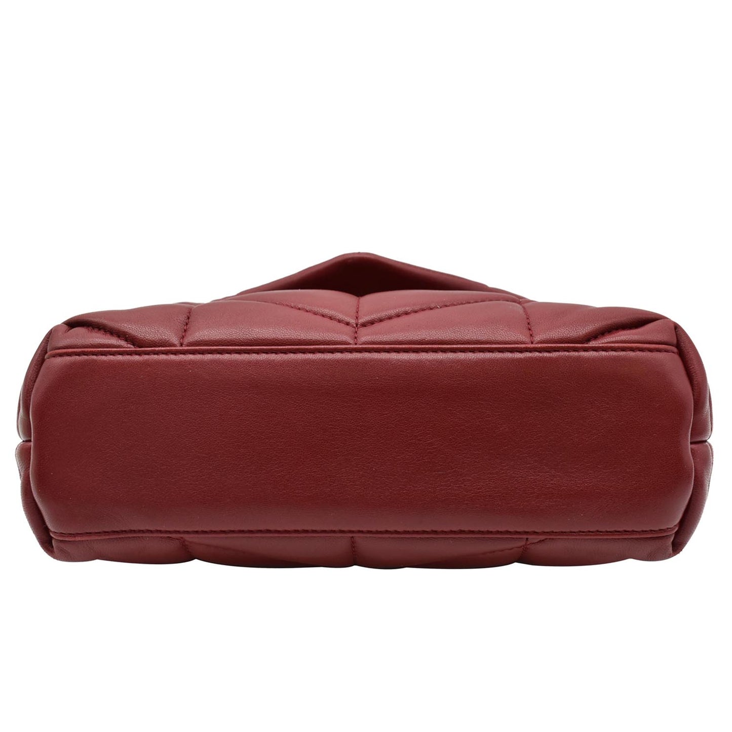 YVES SAINT LAURENT Small Loulou Puffer Quilted Lambskin Leather Crossbody Bag Red