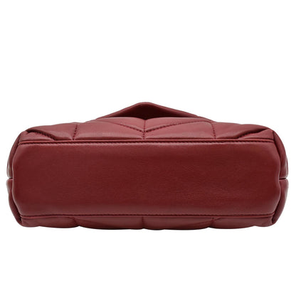 YVES SAINT LAURENT Small Loulou Puffer Quilted Lambskin Leather Crossbody Bag Red