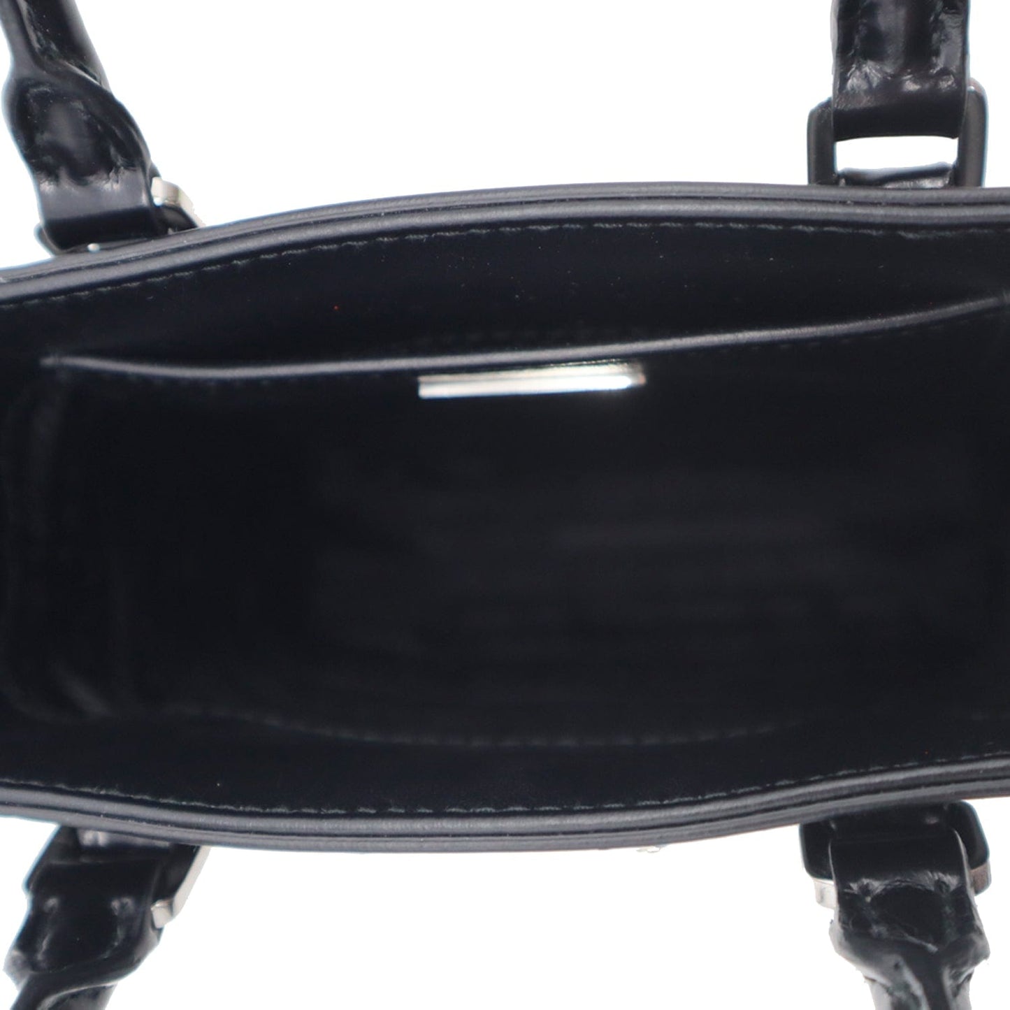 PRADA Small Brushed Leather Tote Shoulder Bag Black