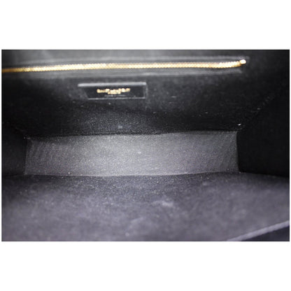 YVES SAINT LAURENT Large Envelope Grain De Poudre Chain Shoulder Bag Black