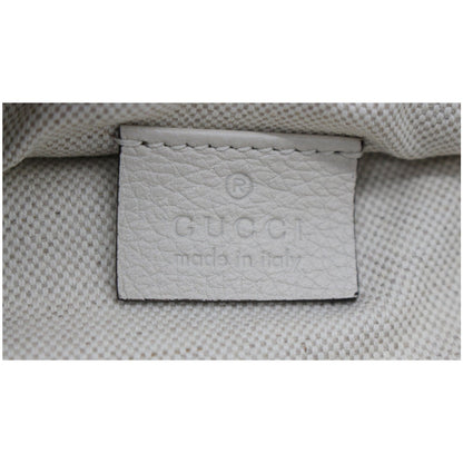 GUCCI Print Medium Leather Waist Belt Bag White 530412