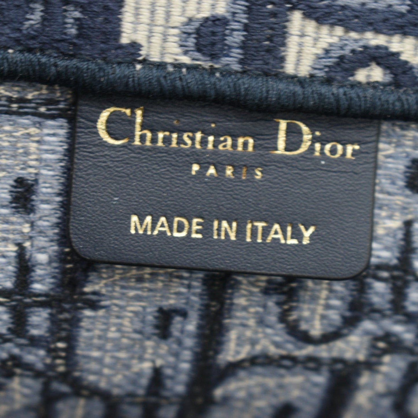 CHRISTIAN DIOR Large Book Oblique Embroidered Canvas Tote Bag