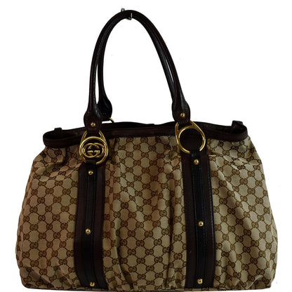GUCCI Interlocking Large GG Canvas Tote Bag Beige 223954