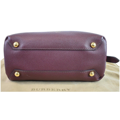 BURBERRY Camberley Small House Check Tote Shoulder Bag Dark Red