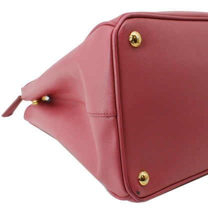 PRADA Galleria Large Double Zip Saffiano Leather Tote Bag Pink