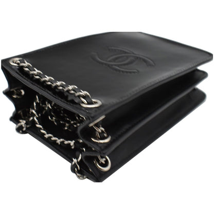 CHANEL O-Phone Holder Patent Leather Crossbody Bag Black