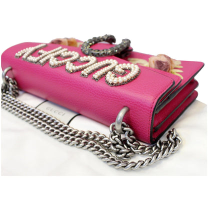 Gucci Dionysus Small Guccify Grained Leather Shoulder Bag Pink - 20% OFF