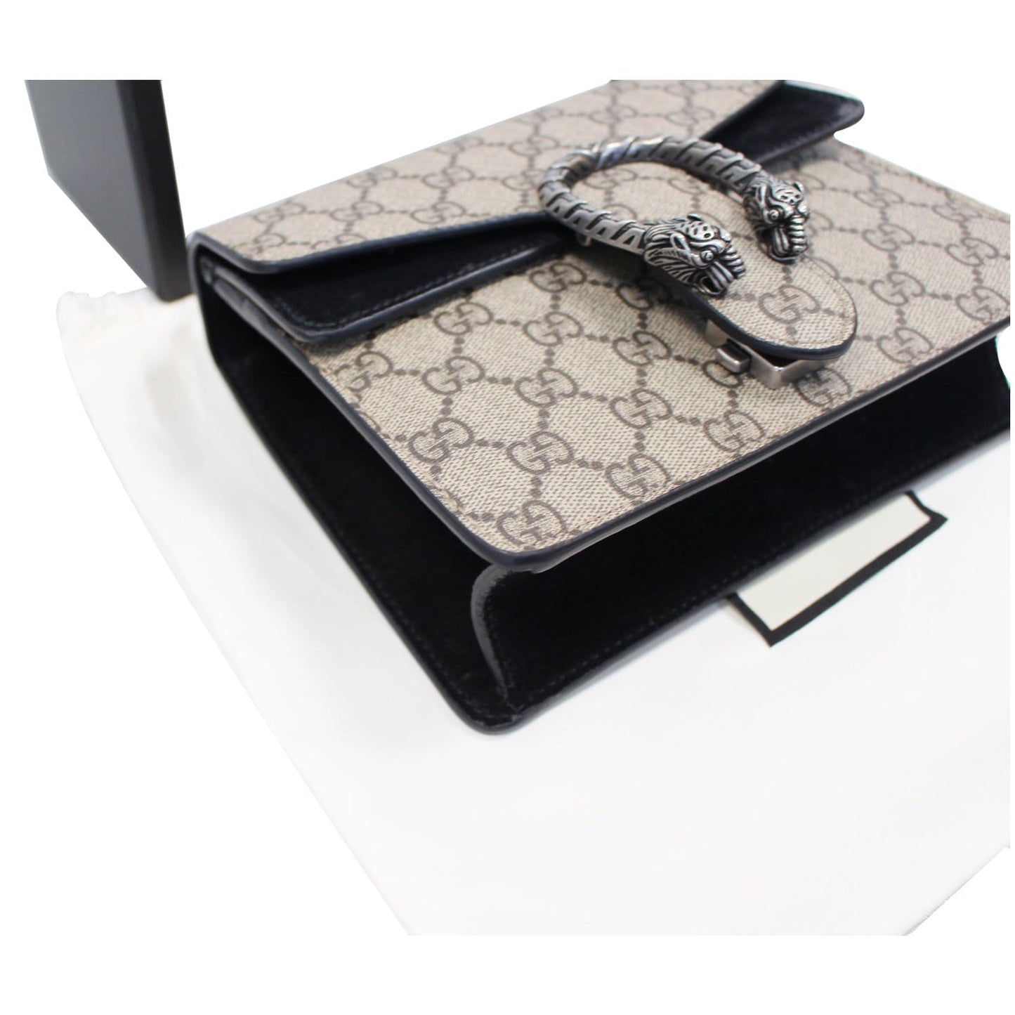 GUCCI Dionysus Mini GG Supreme Canvas Crossbody Bag Beige