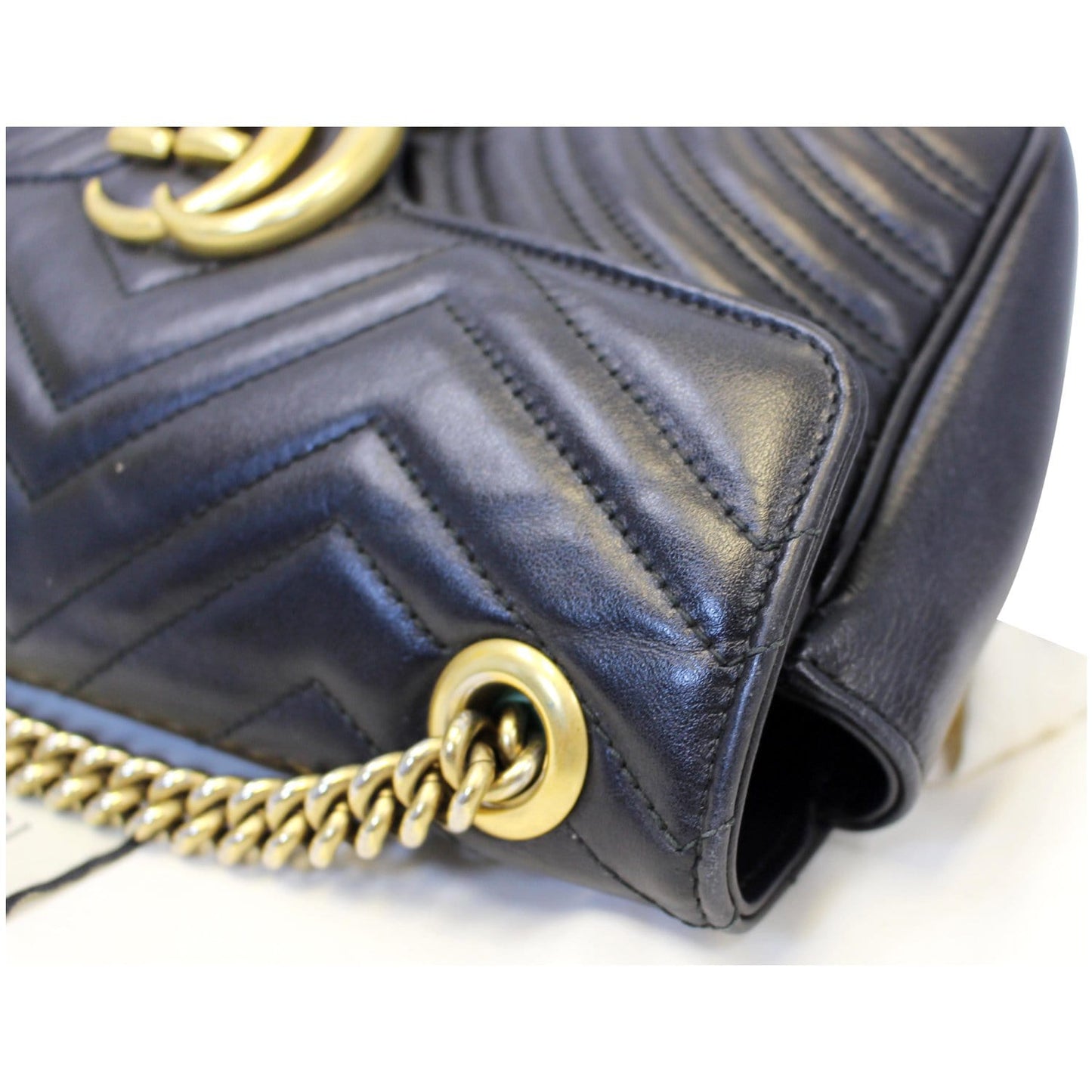 GUCCI GG Marmont Small Matelasse Leather Crossbody Bag Black