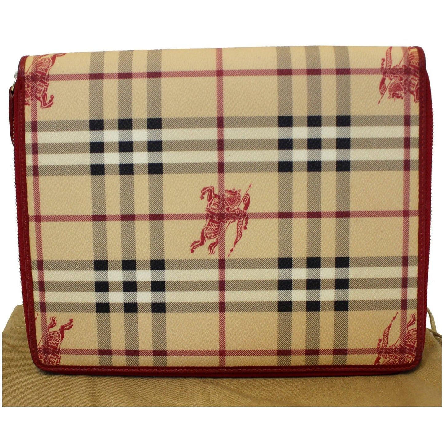 BURBERRY Check Leather iPad Cover Red