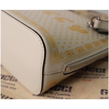GUCCI Moon Steller Guccy Leather Crossbody Bag Ivory