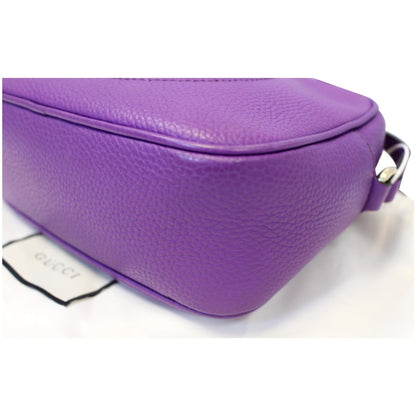 GUCCI Soho Disco Pebbled Leather Small Crossbody Bag 308364 Purple